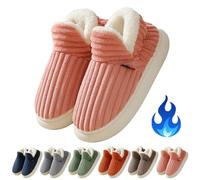Gienslru Pluffi The Cozy & Stylish Slipper, Pluffi Slipper Booties, Winter Warm Thick-Soled Plush Fuzzy House Cloud Slide (B, Adult, Men, 4, Numeric Range, UK Footwear Size System, 5, Medium)