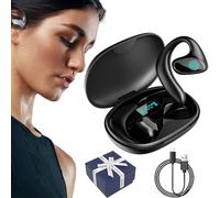 Gienslru Talkbuds Translator, Qinux Talkbuds, AI Translation Earbuds Real Time, 144 Language Translator Earbuds for iPhone and Android, Ideal for Travel, Business, Learning (Black)
