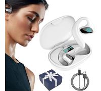 Gienslru Talkbuds Translator, Qinux Talkbuds, AI Translation Earbuds Real Time, 144 Language Translator Earbuds for iPhone and Android, Ideal for Travel, Business, Learning (White)