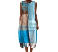 Gienslru UK Women’s Summer Dresses Boho Sleeveless Dress Ladies Casual Party Night Maxidress Flowy Beach Sundress with Pockets for Elderly People 2025