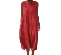 Gienslru UK Women’s Summer Dresses Boho Sleeveless Dress Ladies Casual Party Night Maxidress Flowy Beach Sundress with Pockets for Elderly People 2025