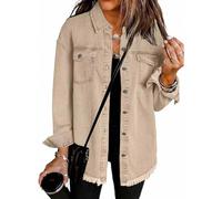 Gienslru UK Women's Denim Jackets Button Down Stretch Jean Jacket Fitted Coat Lightweight Casual Oversized Trucker Coatigans Ladies Washed Vintage Streetwear Outwear for Spring Autumn