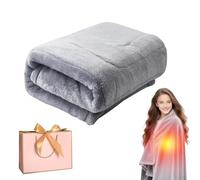 Gienslru USB Heated Blanket, 1.5m Portable Heated Blanket with 3 Heat Settings, Detachable Cable Far Infrared Heating, Machine Washable for Home, Office, Travel & Camping (B)