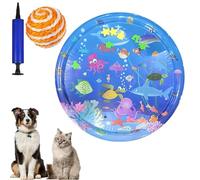 Gienslru Wassermatte Katzen Kratzfest, Wasserspielmatte Katze, Katzen Wassermatte, Wasser Matte Für Katze, Interaktives Katzenspielzeug, Water Sensor Play Mat Cat Aufblasbare (R, 100 * 100CM)