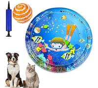 Gienslru Wassermatte Katzen Kratzfest, Wasserspielmatte Katze, Katzen Wassermatte, Wasser Matte Für Katze, Interaktives Katzenspielzeug, Water Sensor Play Mat Cat Aufblasbare (B, 100 * 100CM)