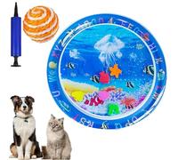 Gienslru Wassermatte Katzen Kratzfest, Wasserspielmatte Katze, Katzen Wassermatte, Wasser Matte Für Katze, Interaktives Katzenspielzeug, Water Sensor Play Mat Cat Aufblasbare (E, 100 * 100CM)