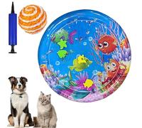 Gienslru Wassermatte Katzen Kratzfest, Wasserspielmatte Katze, Katzen Wassermatte, Wasser Matte Für Katze, Interaktives Katzenspielzeug, Water Sensor Play Mat Cat Aufblasbare (N, 100 * 100CM)