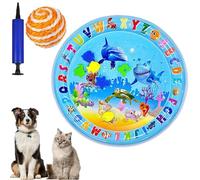 Gienslru Wassermatte Katzen Kratzfest, Wasserspielmatte Katze, Katzen Wassermatte, Wasser Matte Für Katze, Interaktives Katzenspielzeug, Water Sensor Play Mat Cat Aufblasbare (D, 100 * 100CM)