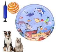 Gienslru Wassermatte Katzen Kratzfest, Wasserspielmatte Katze, Katzen Wassermatte, Wasser Matte Für Katze, Interaktives Katzenspielzeug, Water Sensor Play Mat Cat Aufblasbare (O, 100 * 100CM)