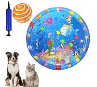 Gienslru Wassermatte Katzen Kratzfest, Wasserspielmatte Katze, Katzen Wassermatte, Wasser Matte Für Katze, Interaktives Katzenspielzeug, Water Sensor Play Mat Cat Aufblasbare (K, 100 * 100CM)