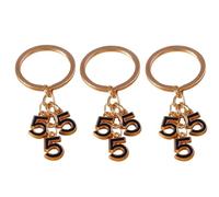 Gierzijia 3Pcs Number 5 Keychains, Number Keyring Alloy Hanging Pendant for Purse Bag Wallet Backpack, Black, One size