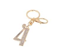Gierzijia Alloy Rhinestones 0-9 Number Keychain for Women, 0-9 Number Key Ring Accessories Bag Charms, 4, One Size