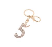 Gierzijia Alloy Rhinestones 0-9 Number Keychain for Women, 0-9 Number Key Ring Accessories Bag Charms, 5, One Size