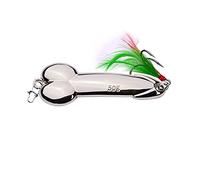 Gierzijia Fish Lures, 1PC Hard Metal Wobble Fish Lures Spoon Feather Bait Hook Fishing Tackle, Deep/Shallow Divers Spoon Lure for Bass Freshwater Saltwater (50G, Silver)