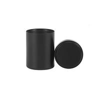 Gierzijia Seal Canisters, Titanium Aluminum Alloy Round Tins, Mini Portable Sealed Jars for Coffee Tea Candy Storage, Loose Leaf Tea Tin Containers (Black, 60ML)
