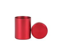 Gierzijia Seal Canisters, Titanium Aluminum Alloy Round Tins, Mini Portable Sealed Jars for Coffee Tea Candy Storage, Loose Leaf Tea Tin Containers (Red, 60ML)