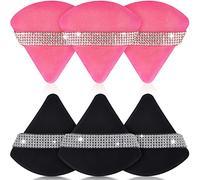 Giesiery Diamond Powder Puff Bling Rhinestone Triangle Makeup Puffs Face Soft Makeup Sponge Beauty Blender Preppy Stuff for Women Girls Gifts