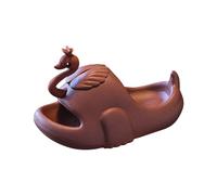 Gießerin Slippers Girls Non-Slip Sandal Slippers for Girls and Swan in the Bathroom House Slippers, brown, 10.5 UK Child