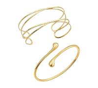 GIFANEO 2 Pieces Fashion Open Upper Arm Bracelet, Layered Bracelet for Women and Girls, Spiral Bracelet, Minimalist Design for Parties and Special Occasions