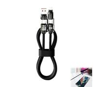 GifBasg 1M Multi Charger Cable, 4 in 1 USB Fast Charging Cord, Phone Charger Cables, 65W PD Compatible USB-C/USB-A to L & USB-C/USB-A to USB C Charging Cable for 16/15, S24/S23 - Durable Black