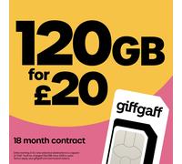 giffgaff 120 GB 18 month good contract SIM card