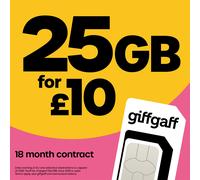 giffgaff 25 GB 18 month good contract SIM card