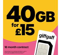 giffgaff 40 GB 18 month good contract SIM card