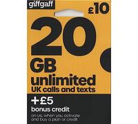 giffgaff 4G Trio/Multi Cut SIM Card with £5 credit. Unlimited Calls, Texts & Data. Fits iPhone 5S/6/6S/7 Plus/8 Plus/SE/X, Samsung Galaxy S7/S7 Edge/S8, Huawei, Nokia, Sony, LG & HTC Mobile Phones
