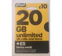 Giffgaff Multi Sim (Standard/Micro & Nano). £5 Bonus Credit Added When You Topup £10 First Time. Unlimited Calls, Texts, Data. Fits All Devices - iPhones, iPads, Tablets, Androids, Dongles & Wifi