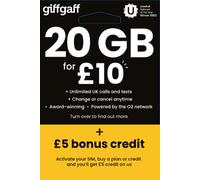 Giffgaff Nano/Micro/Standard SIM. Top Tariff Offers Unlimited Calls, Text, Internet Data. Great Peace of Mind Sim - Just Pay As You Go - no Contract