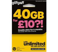 Giffgaff Pay As You Go SIM Card, UK Mobile Network (5 Pack)