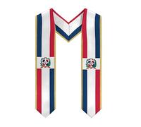 GIFFZERR Class of 2025 Country Flag Graduation Stole Sash - V Shape National Country Flag Sash Graduation Stole, Dominican, 4.92" W x 35.83" L