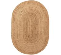 Gifiie Oval Jute Rug, 100% Natural, Ecological for Your Living Room, Dining Room, Bedrooms and Kitchens Made in India.