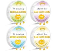Gifray 4-in-1 Clear Elastic Bracelet String Kit, 0.4/0.6/0.8/1.0mm Strong & Stretchy Beading Thread, Easy to Knot, Invisible TPU Cord for Jewellery, Necklaces, DIY Crafts - Birthday Gift for Girls