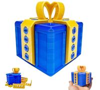gift 3D Printed Prank box, Screws, Really Annoying Gift Box Novelty Desktop Ornaments for Christmas Adults Children (Blue Gold)