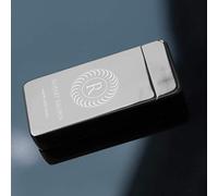 Gift Advice Personalised Engraved USB Lighter - Portable, Rechargeable & Reusable Plasma Arc Lighters - Customised Birthday, Anniversary, Wedding, Ideas - Named Presents (Silver)