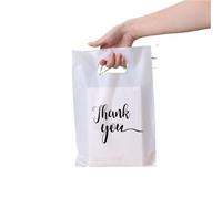 Gift Bag 30/20/10pcs Gift Packaging Bags | 6 Size Handbags Thank You Plastic Shopping Tote Wedding Birthday Bag Flat Pockets(Black,10Pcs,25x35cm)