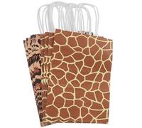 Gift Bag Portable Leopard Print with Handles 10pcs Kraft Paper | Foldable Carry Design, Holiday and Party Use, Jewelry Packaging Bags for Selling, Paper Bags with Prints Pattern