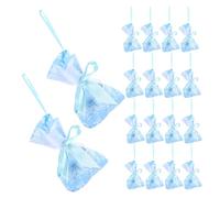 Gift Bags 20pcs Lavender Sachet Bags Empty Polyester for Jewelry | Sky Blue Bow Detail, Wedding Favor Use, Wardrobe Storage, Flower Packing, Small Floral Style