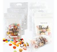 Gift Bags Bowknot Plastic Bag Resealable Bowknot Pouches with Handles for Wedding Bridal Shower Pink Baby Shower Birthday Party Candy Gift Wrap Supplies Decoration (English words)