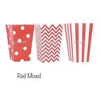 Gift Bags For Presents 6/12/18 Pcs Mixed Pink Stripe Wave Dot Paper Popcorn Boxes Bag Birthday Pop Corn Candy Sanck Favor Bags Movie Party Tableware Party Bags For Kids Party(Red mixed,6 pcs)