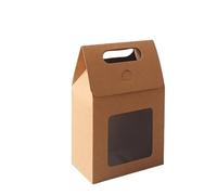 Gift Bags Small, Birthday Bags for Presents 10/20pcs Kraft Paper Portable Gift Bags Wedding Candy Packing With Clear PVC Window Seal(Brown,13.6x8x19.5cm)