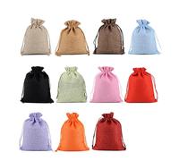 Gift Bags Small, Birthday Bags for Presents 2-10Pcs Jute Drawstring Natural Burlap Bag Gift Bags Multi Size Jewelry Packaging Wedding Diy Customizable Logo(Mix color,5Pcs 15x20CM)