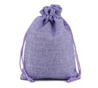 Gift Bags Small, Birthday Bags for Presents 50pcs Burlap Gift Bags With Drawstring Colored Small Jute For Christmas Wedding Party Favor Jewelry Candy Pouches(Purple,13x18CM)