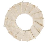 Gift Bags Small, Birthday Bags for Presents 50pcs Natural Burlap Linen Jute Drawstring Gift Bags Sacks Party Favors Packaging Bag Wedding Candy Supplies(15X20CM)