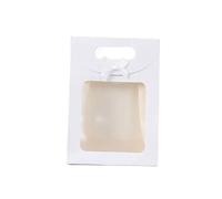 Gift Bags With Clear Front Window Transparent Window Kraft Paper Bags For Wedding Birthday Baptism Home Party Candy Gift Packaging Box(White,19x26x9cm,100pcs)