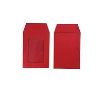 Gift Bags with Clear Window 100pcs Mini Envelope Kraft Paper Small Envelopes with Clear Window for Message Card Photo Gift Bag(Red,11x8.5cm)