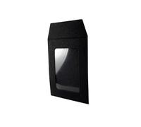 Gift Bags with Clear Window,Gift Boxes Paper Bags 100pcs Mini Envelope Kraft Paper Small Envelopes With Clear Window For Message Card Photo Gift Bag(Black,15.5x11.7cm)