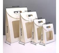 Gift Bags with Clear Window,Gift Boxes Paper Bags 20pcs Transparent Window Gift Bags For Wedding Birthday Home Party White Black Packaging Box(White,23X31X11CM_20PCS)