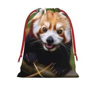 Gift Bags With Drawstring Little Red Panda Print Gift Sack Reusable Party Favor Gift Bags For Festive